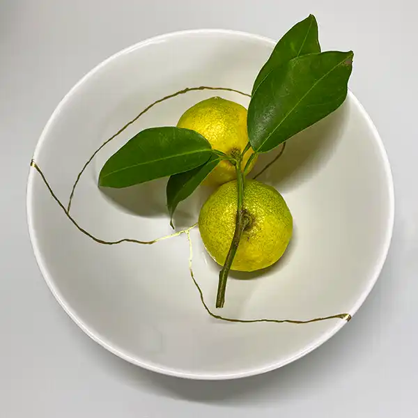 金継ぎ、陶器のボウル修復